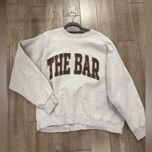 The Bar Light Gray and Brown Crewneck Sweatshirt. Size  XL